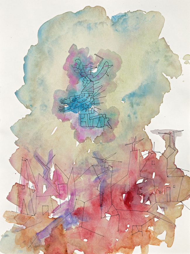Moloch City Series – Beginning, 36 x 27 cm, Watercolor/Sketchbooks, 2018, Private Collection